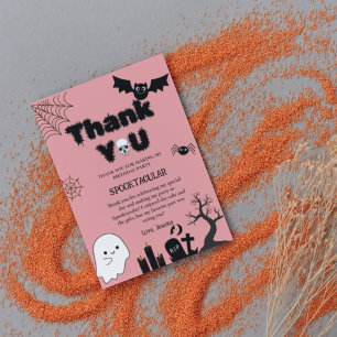 Halloween Ghost Spooky Birthday party Thank You Card