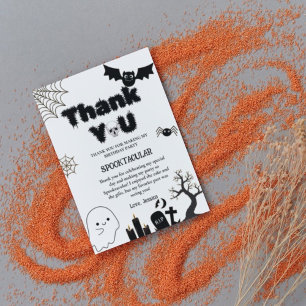 Halloween Ghost Spooky Birthday Party Thank you  Invitation