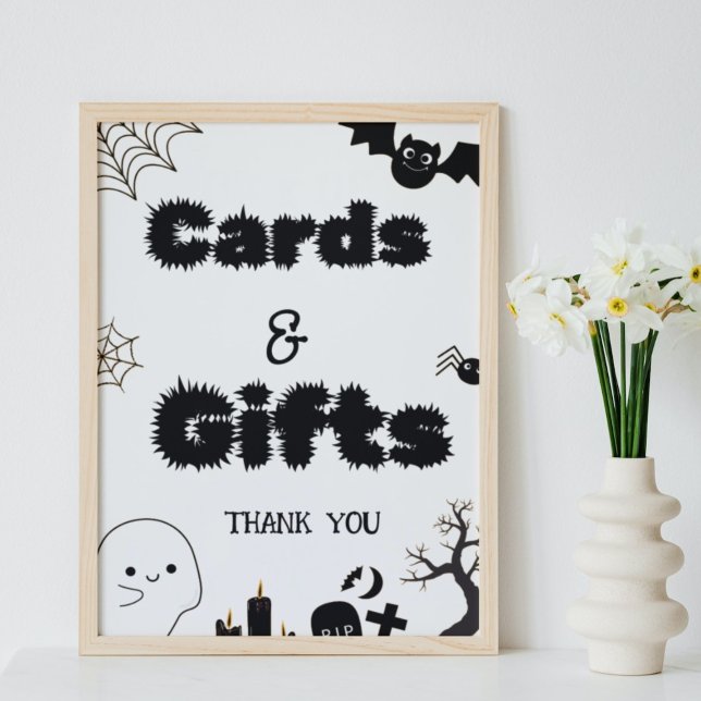 Halloween ghost spooky card and gifts thank you  poster (Creator Uploaded)
