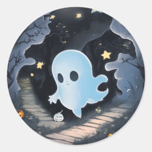 Halloween Ghost - Spooky Cute Ghost Costume Classic Round Sticker