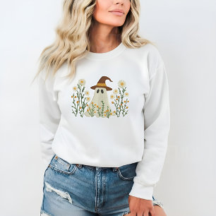 Halloween Ghost Spooky Floral Ghost Cute Fall Sweatshirt