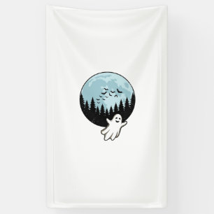 Halloween Ghost Spooky Forest Moon Vintage_1 Banner