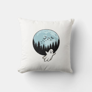 Halloween Ghost Spooky Forest Moon Vintage_1 Cushion