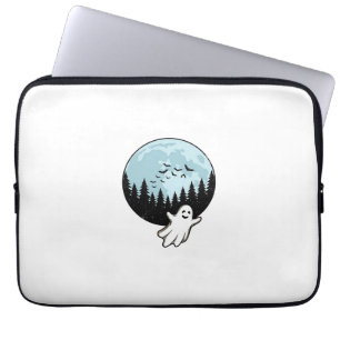 Halloween Ghost Spooky Forest Moon Vintage_1 Laptop Sleeve