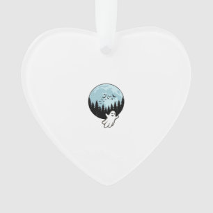 Halloween Ghost Spooky Forest Moon Vintage_1 Ornament