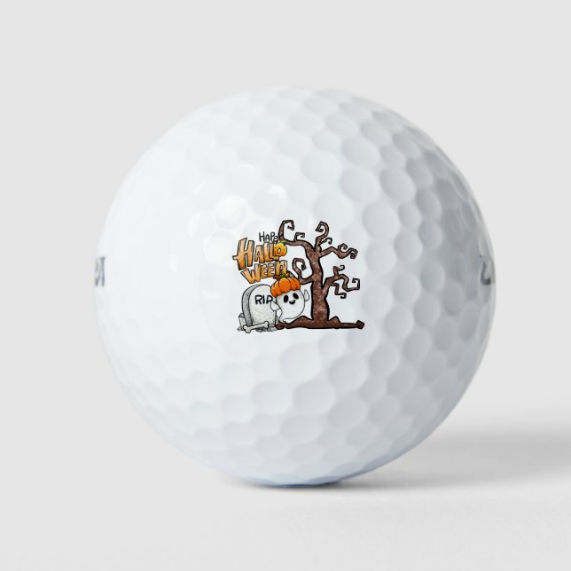 Halloween Ghost Spooky Scary Golf Balls (Front)