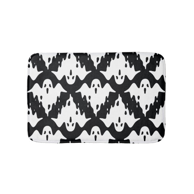 Halloween Ghost Spooky Seamless Pattern Bath Mat (Front)