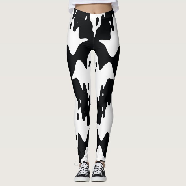Halloween Ghost Spooky Seamless Pattern Leggings (Front)