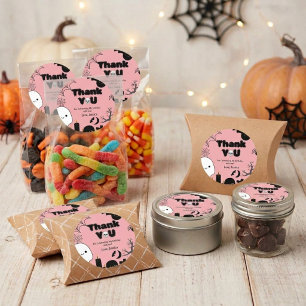 Halloween Ghost Spooky Thank you Birthday party Classic Round Sticker