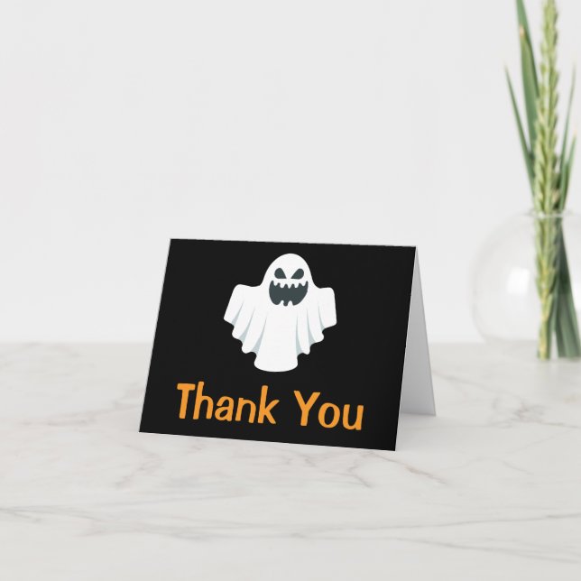 Halloween Ghost Spooky Thank You Card (Front)