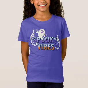 Halloween Ghost Spooky Vibes Typography Lettering T-Shirt