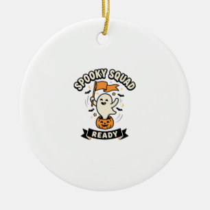 Halloween Ghost Squad Ceramic Tree Decoration