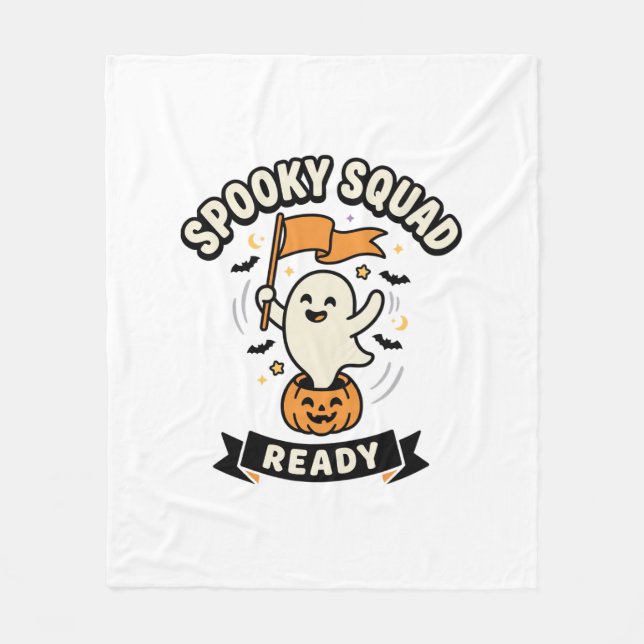 Halloween Ghost Squad Fleece Blanket (Front)