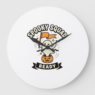 Halloween Ghost Squad Large Clock
