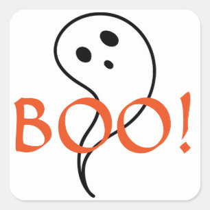 Halloween Ghost Square Sticker