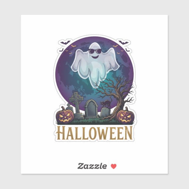 Halloween Ghost Sunglasses Purple Moon Graveyard_1 (Sheet)
