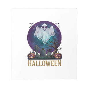 Halloween Ghost Sunglasses Purple Moon Graveyard_1 Notepad