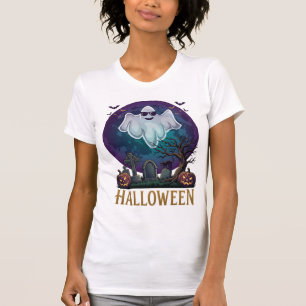 Halloween Ghost Sunglasses Purple Moon Graveyard_1 T-Shirt