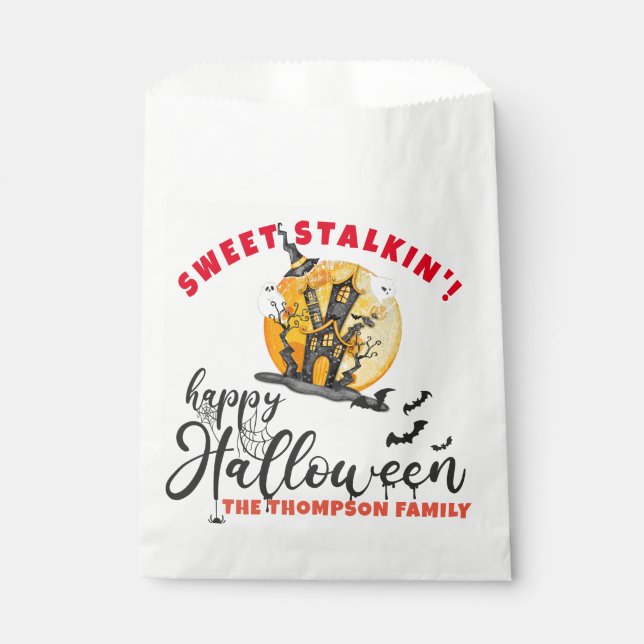 Halloween Ghost Sweet Stalking Trick Treat Goodies Favour Bags (Front)