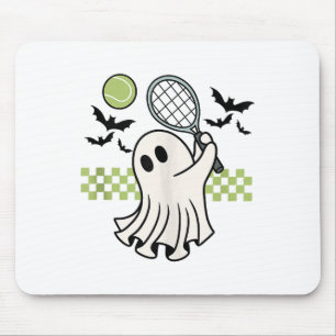 Halloween Ghost Tennis Player Retro Spooky Season  Mouse Pad