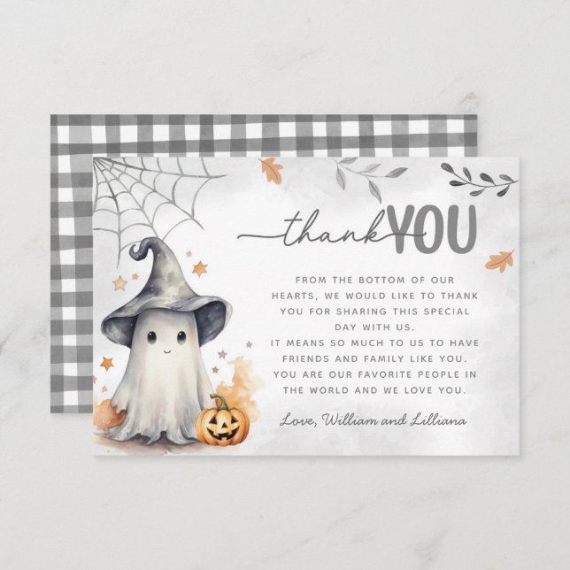 Halloween Ghost Thank You Card (Front/Back)