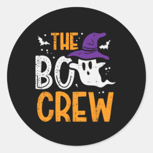 Halloween Ghost The Boo Crew Costume Matching Wome Classic Round Sticker