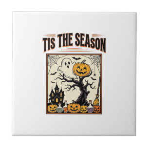 Halloween Ghost Tis The Season Haunted House_1 Tile