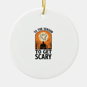 Halloween Ghost To Get Scary Vintage Spooky_1 Ceramic Tree Decoration