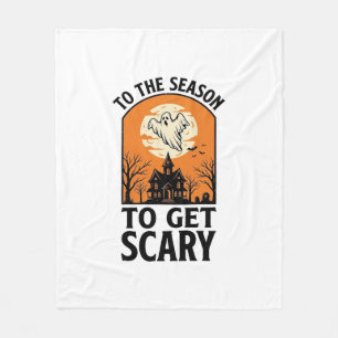 Halloween Ghost To Get Scary Vintage Spooky_1 Fleece Blanket