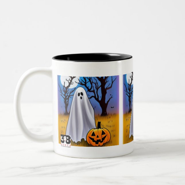 Halloween Ghost Two-Tone Coffee Mug (Left)