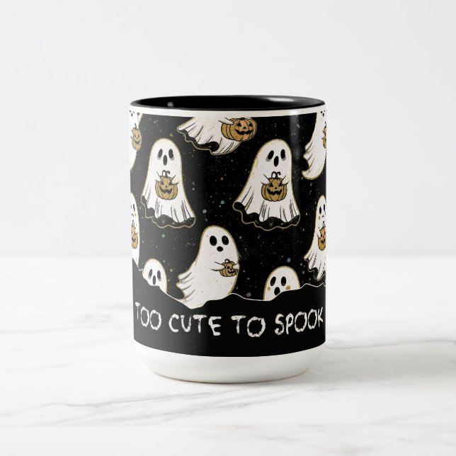 Halloween Ghost Two-Tone Coffee Mug (Center)