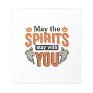 Halloween Ghost Typography Vintage Engraving Desig Notepad