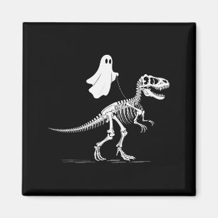 Halloween Ghost Walking Dinosaur Skeleton T Rex Fu Magnet