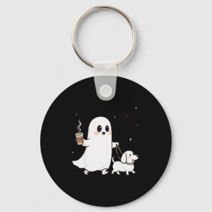 Halloween Ghost Walking Dog Soky Season Halloween Key Ring