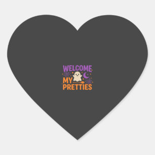 Halloween Ghost Welcome My Pretties SVG Design Heart Sticker