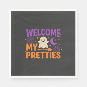 Halloween Ghost Welcome My Pretties SVG Design Napkin