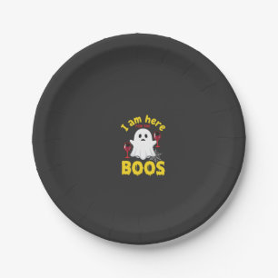 Halloween Ghost Wine Boos Design Paper Plate