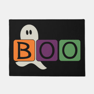 Halloween Ghost with Boo typography Doormat