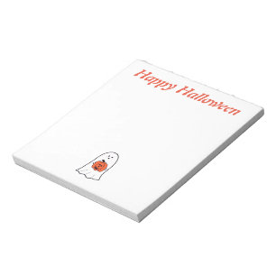 Halloween Ghost with Jack-o-Lantern Notepad