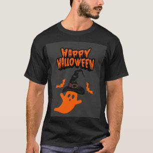 Halloween Ghost with Witch Hat Magic T-Shirt