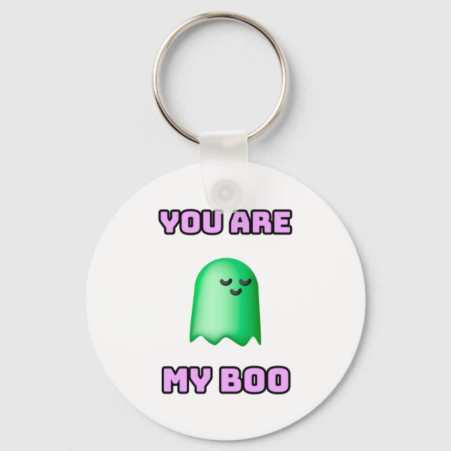 Halloween Ghost - You Are My Boo Key Ring (Front)
