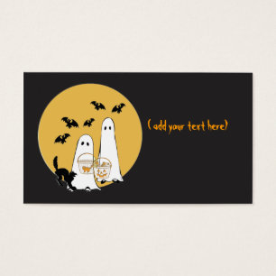 halloween ghosties on  black,
