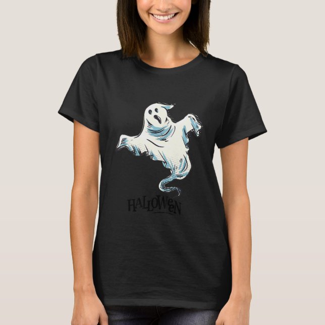 Halloween Ghostly Phantom Sckary Look Nice T-Shirt (Front)