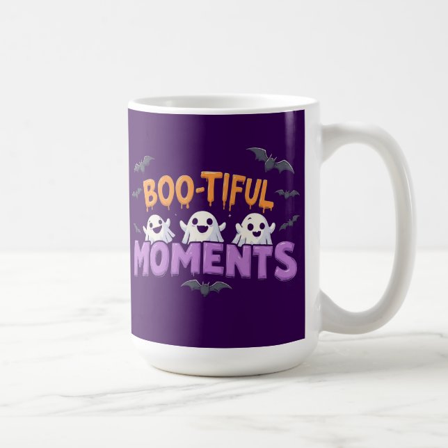 Halloween Ghosts And Bats Cute Gift Idea Coffee Mug (Right)