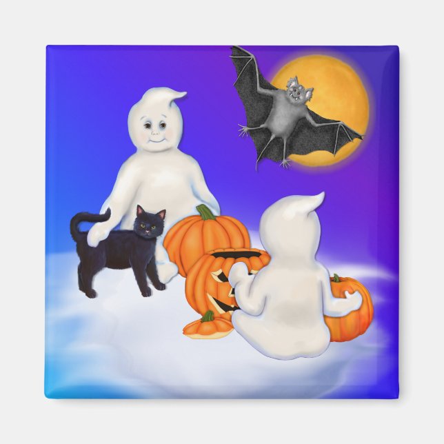 Halloween Ghosts and Friends Magnet (Front)