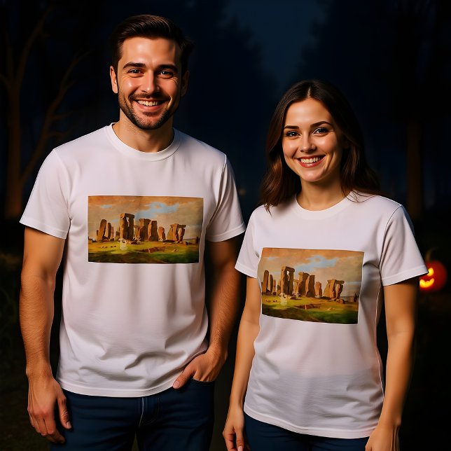 Halloween Ghosts At Glastonbury Painting Design Tri-Blend Shirt (Creator Uploaded)