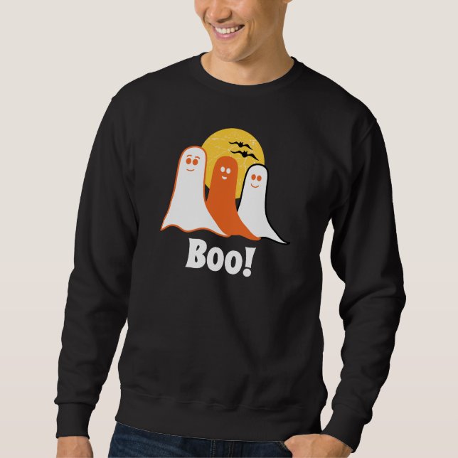 Halloween Ghosts, Boo with Bats Sweatshirt (Front)