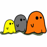 Halloween Ghosts Cute Photo Sculpture<br><div class="desc">Three cute Halloween ghosts on a trick or treat mission. This design is customisable and is available for a variety of products. Text adding is optional.</div>