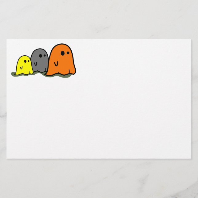 Halloween Ghosts Cute Stationery (Front)