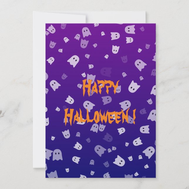 Halloween Ghosts Flat Card (Front)